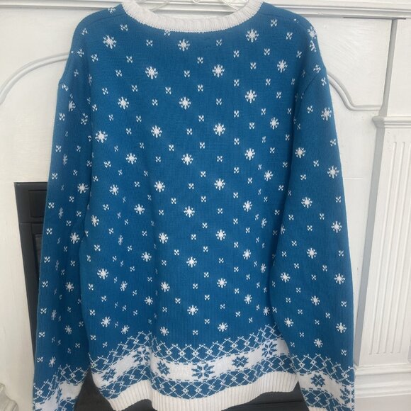 ASOS Ski Nordic  Sweater Size Large Men’s Pullover Blue White EUC - Picture 5 of 6